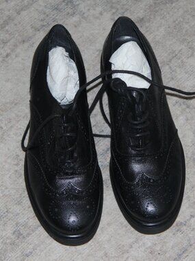 Peroni "Made in Italy" Black Leather Platform Wingtip Brogues  BN